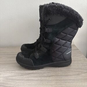 Columbia Boots Women's Sz 8.5 Ice Maiden II Snow Black Faux Fur BL1581-011